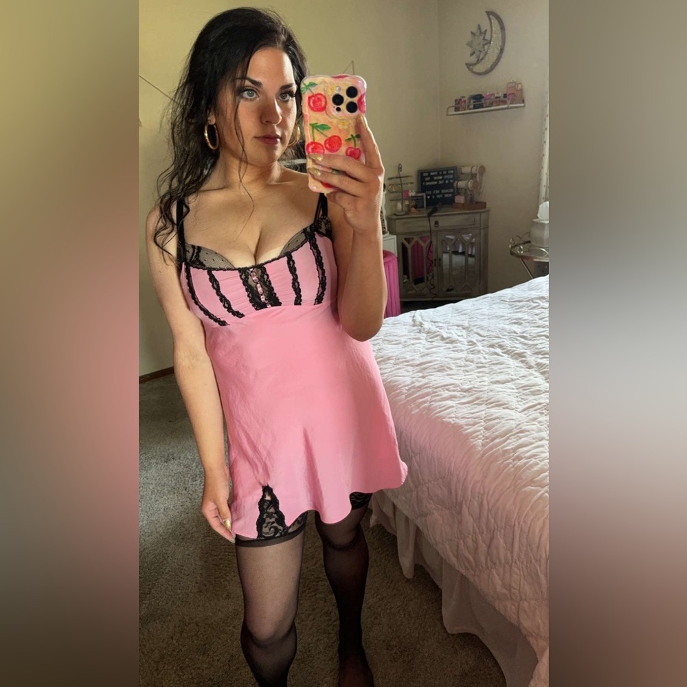 Betsey Johnson Pink Babydoll Slip Dress